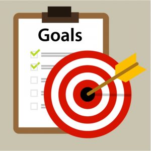 A picture showing a goal pad with a target and and a arrow in front of it!